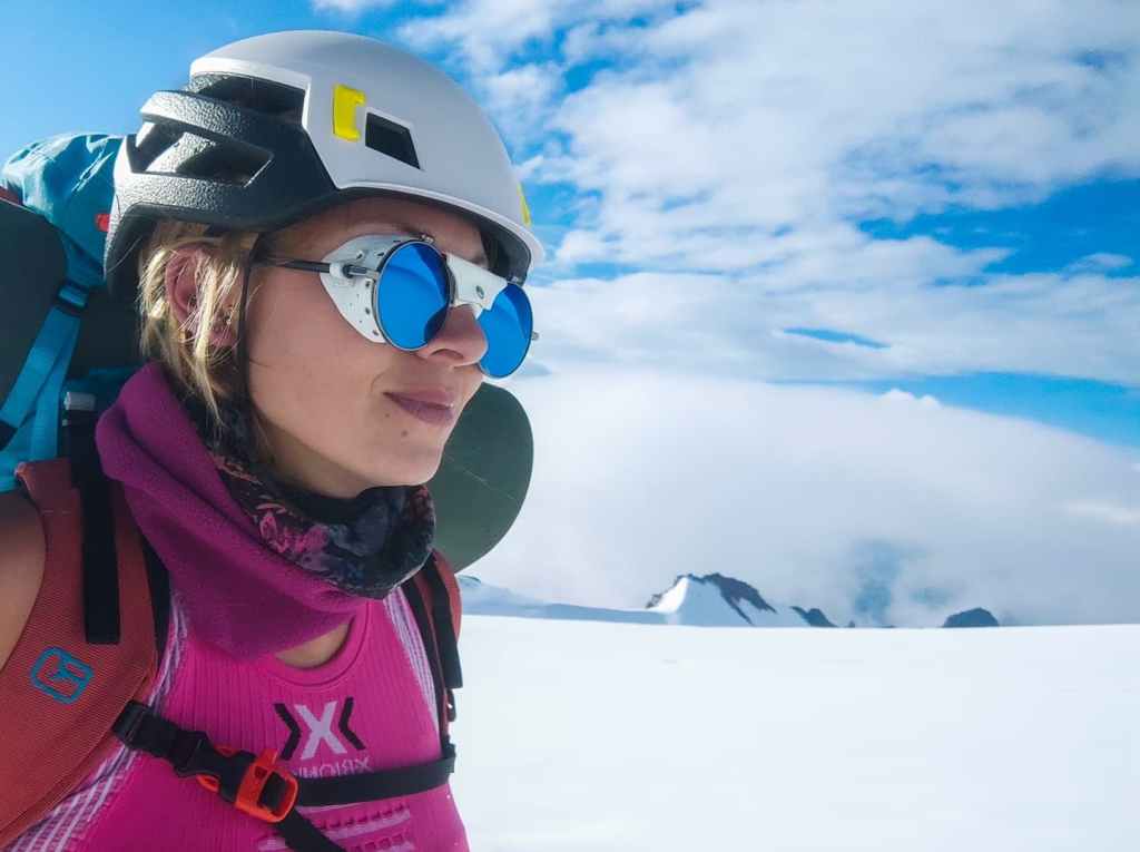 Inga Ecker at Mount Kazbek High Camp.