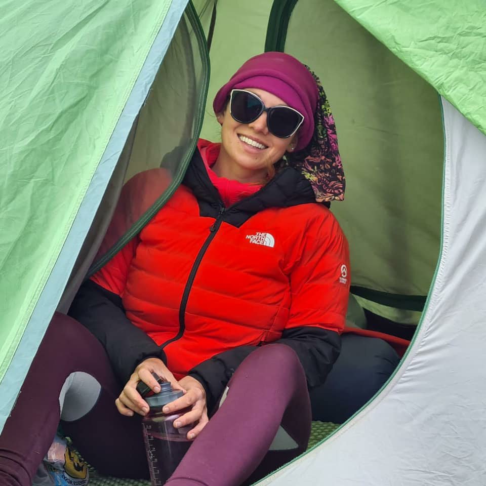 Inga Ecker at High Camp on Mount Ararat.