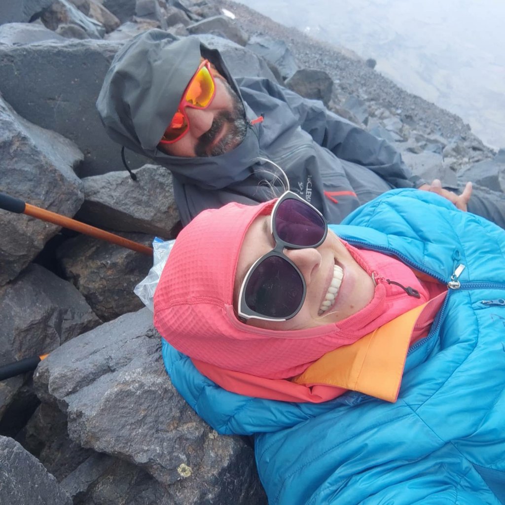 Inga Ecker and Shota Komakhidze at High Camp on Mount Ararat.