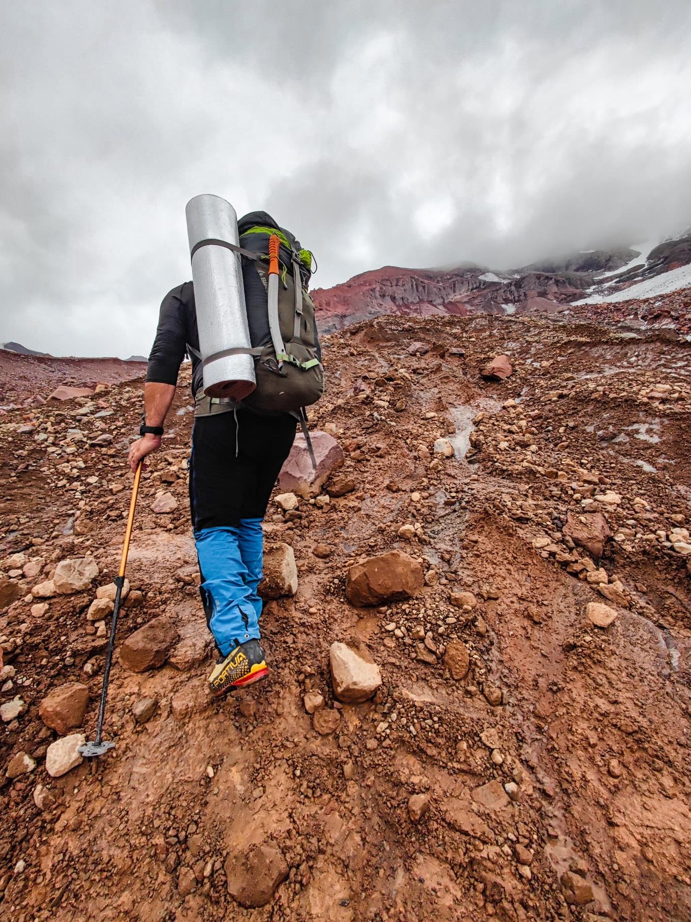 Climbing Mount Kazbek.