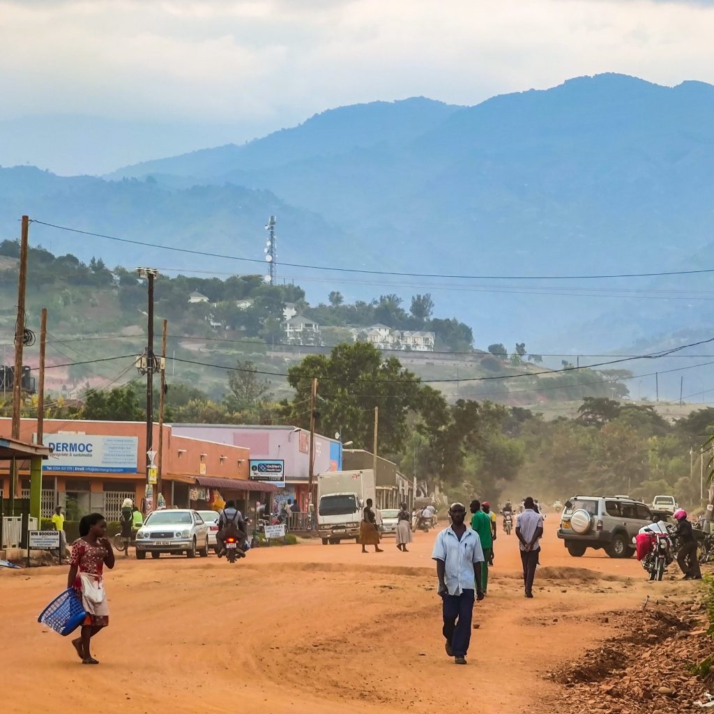 Streets in Kasese Town, Uganda.