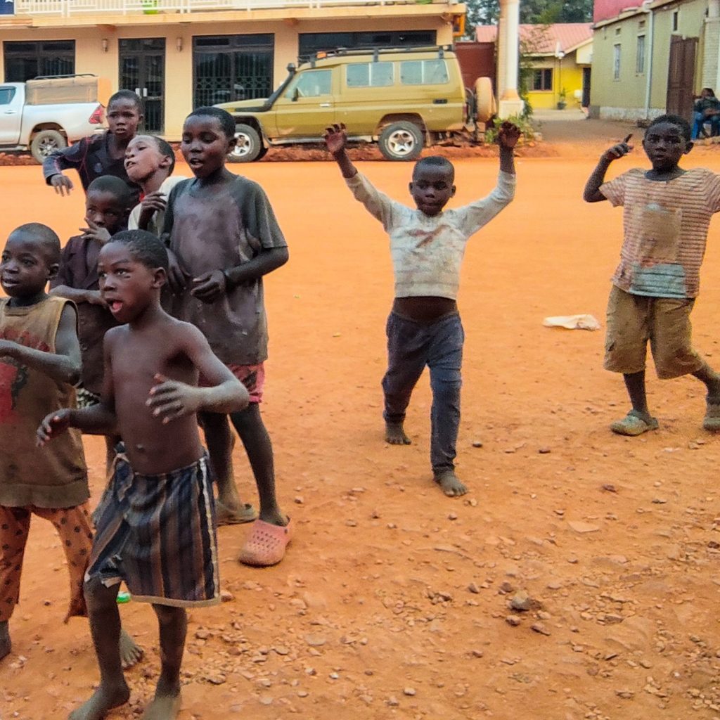 Children of Kasese, Uganda, without shoes.